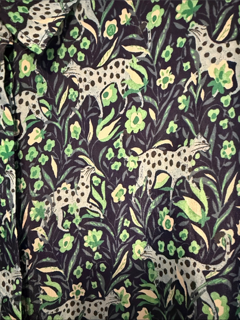 J. Crew Classic Leopard & Floral Print Button-Up Blouse Size 12 - Picture 2 of 12